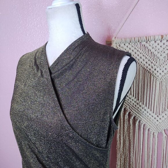 Lauren Ralph Lauren Vintage | Shimmering Brown Sleeveless Top Medium - Picture 3 of 5